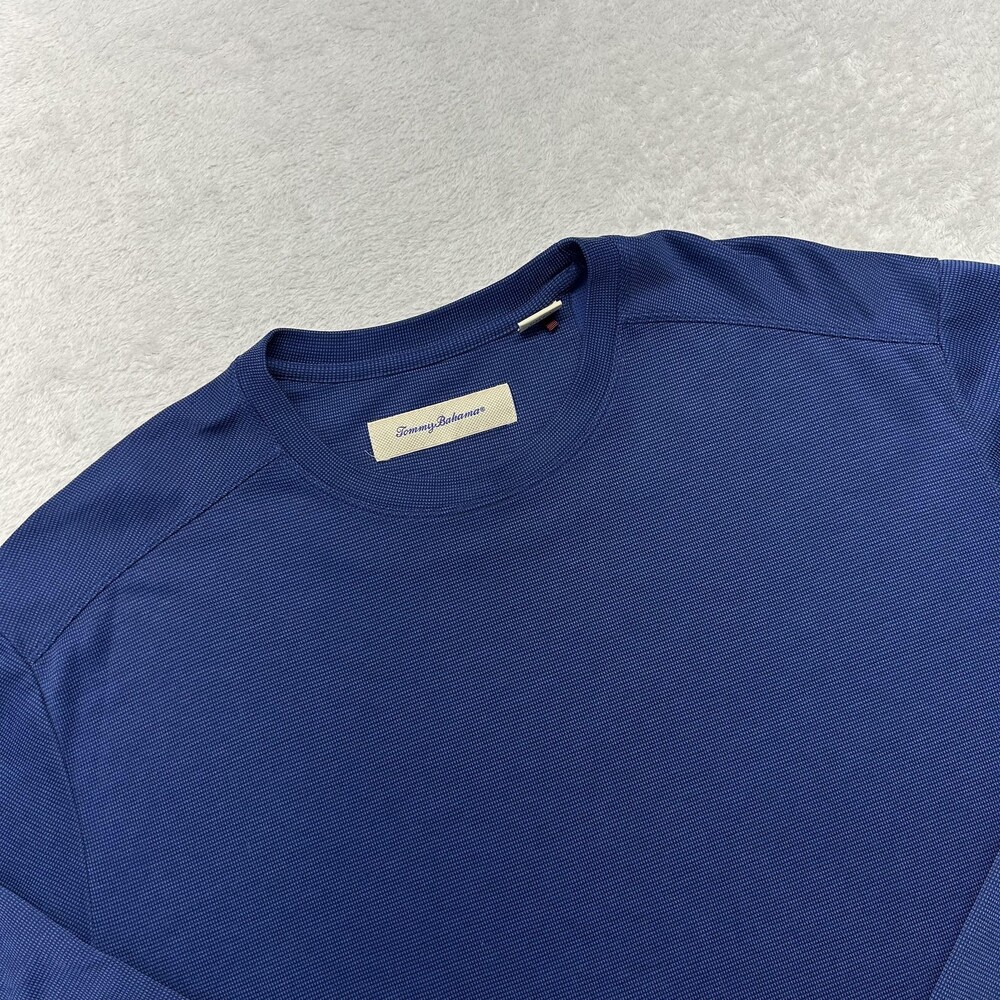 Tommy Bahama Shirt Mens XL Blue Long Sleeve Crew Neck Modal Jersey